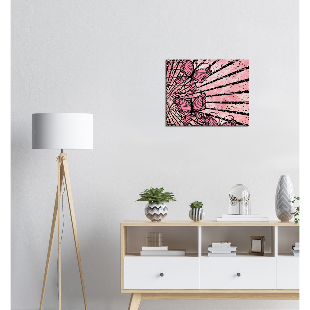 Pink abstract butterfly 16x20 Canvas