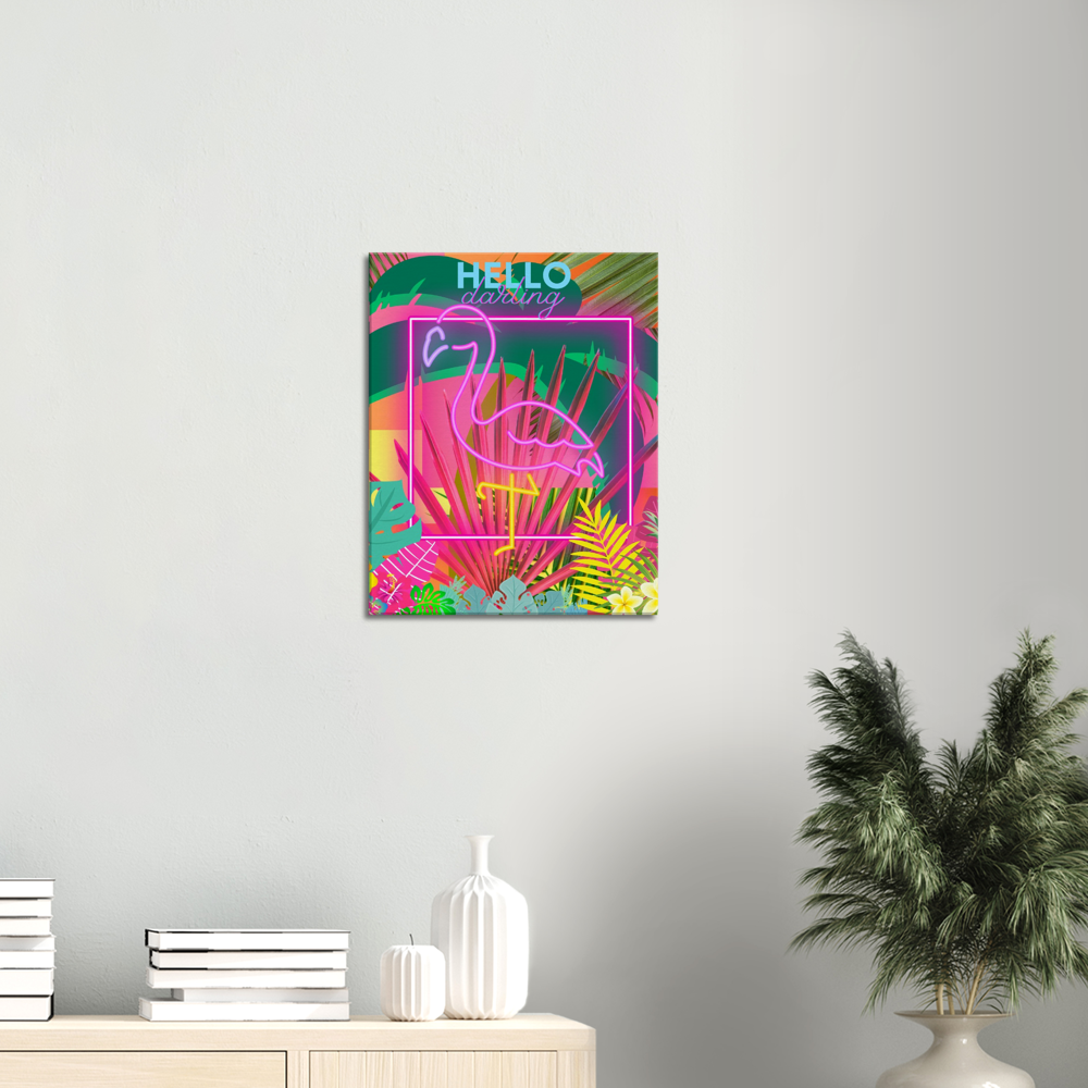 Tropical Hello Darling Canvas 16x20