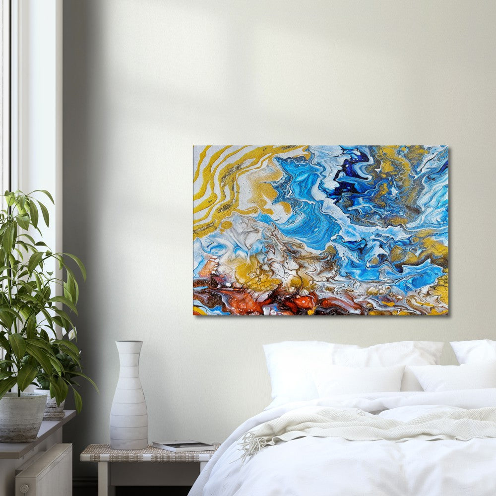 Cliffiside ocean abstract wrapped Canvas wall art