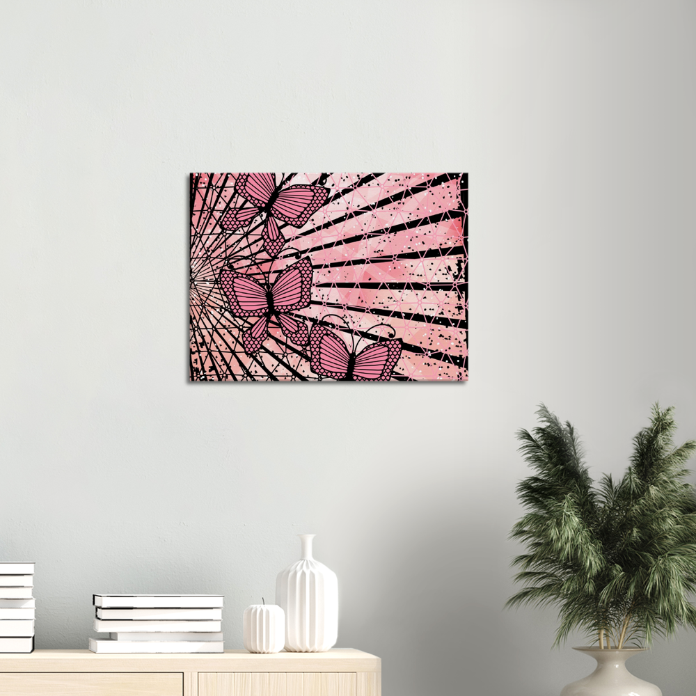 Pink abstract butterfly 18x24 Canvas