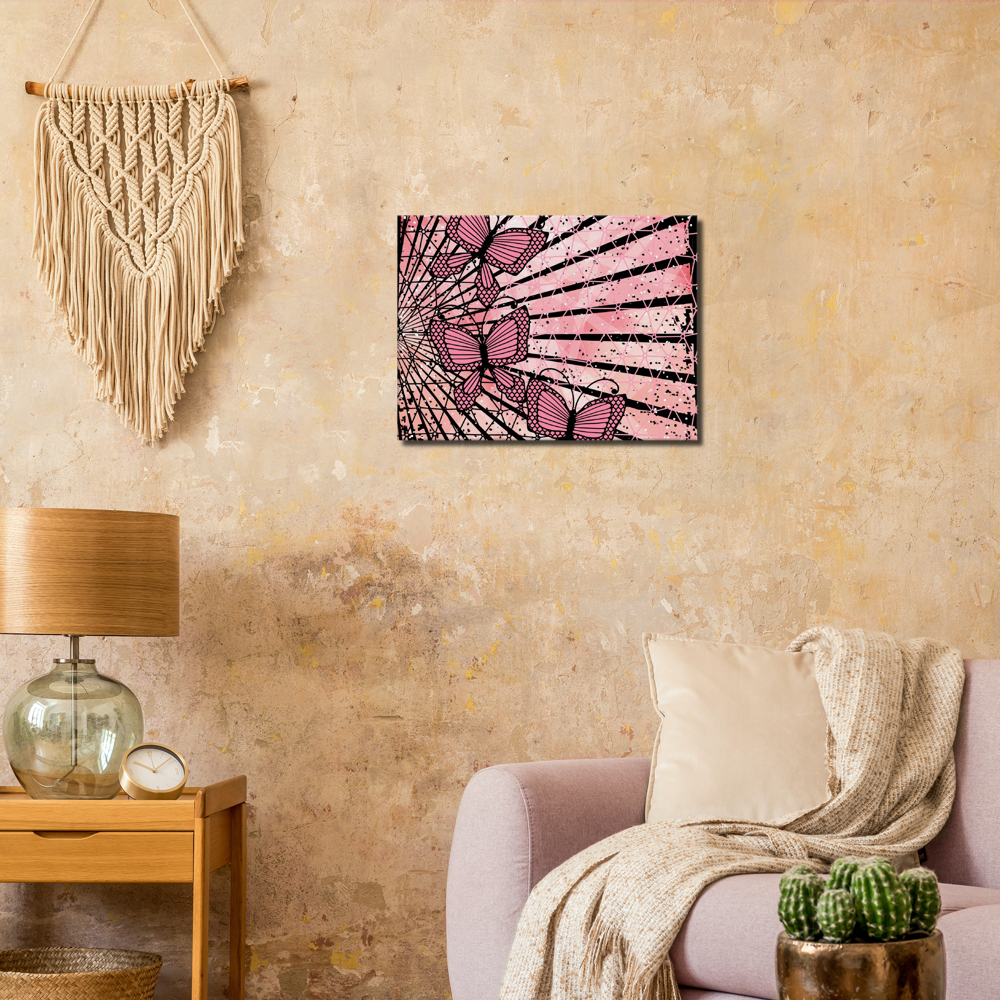 Pink abstract butterfly 18x24 Canvas