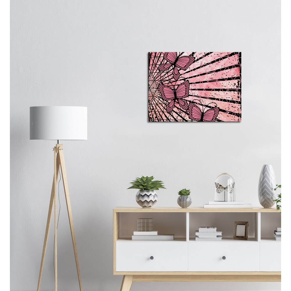 Pink abstract butterfly 18x24 Canvas