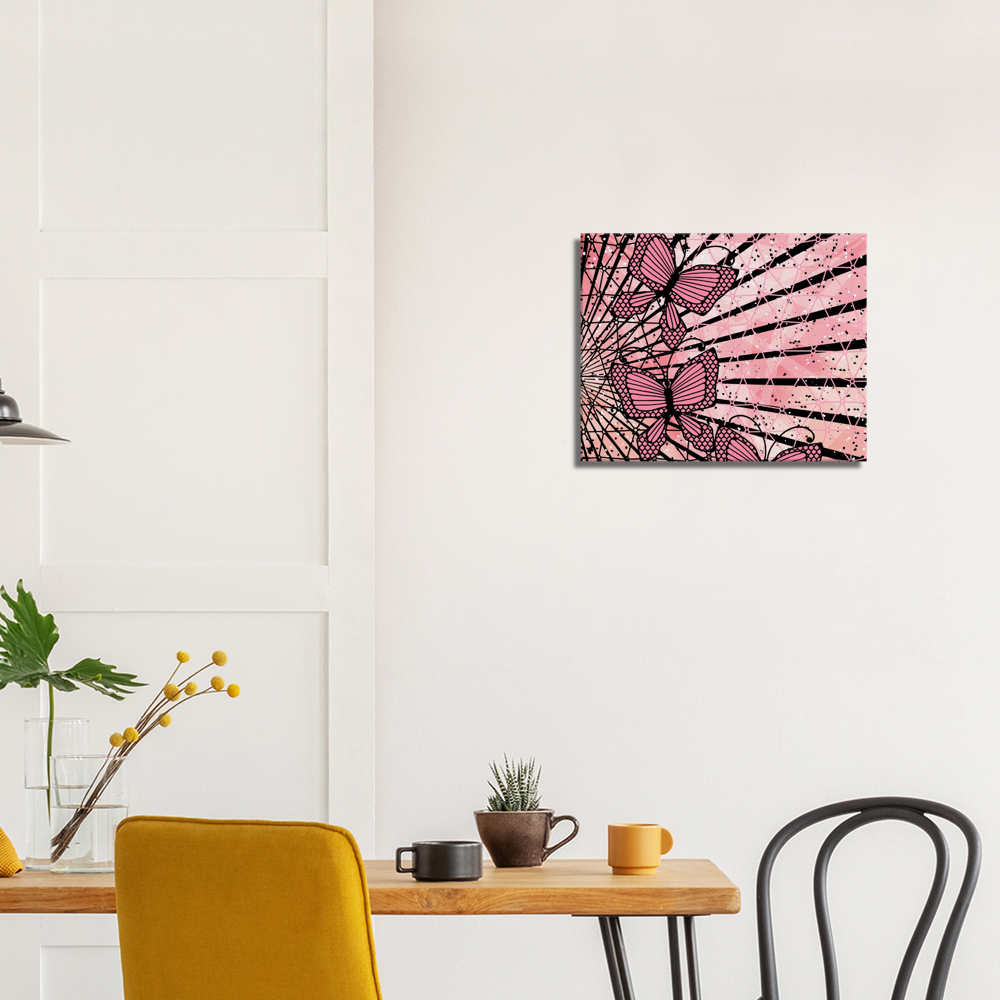 Pink abstract butterfly 16x20 Canvas