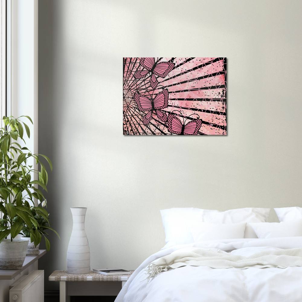 Pink abstract butterfly 18x24 Canvas