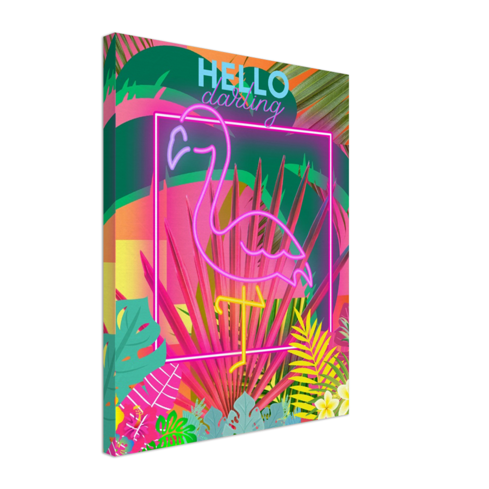 Tropical Hello Darling Canvas 16x20