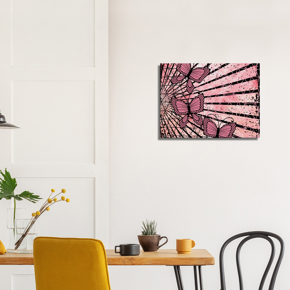 Pink abstract butterfly 18x24 Canvas